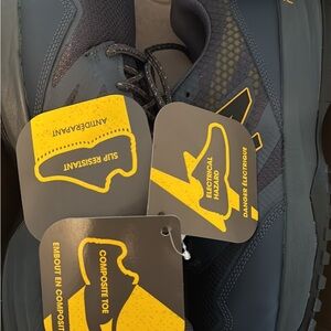 Grey and Yellow Mens Work Shoes